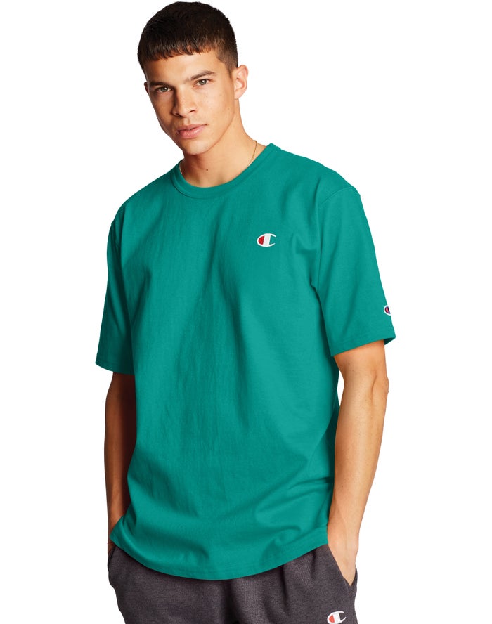 Camiseta Champion Hombre - Heritage C Logo ( Turquesa ) 0435271-NW